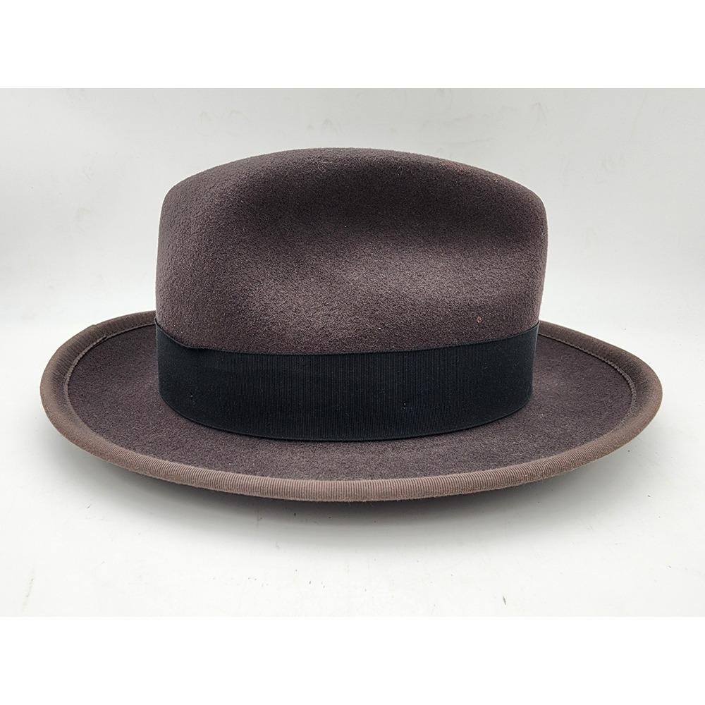 Stacy Adam's Black Grey Wool Godfather Hat Size M Made In USA - Picture 3 of 11